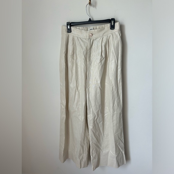 Jason Wu Gold Cream Bow Crop Top with Wide Leg Pant Set - Picture 6 of 9